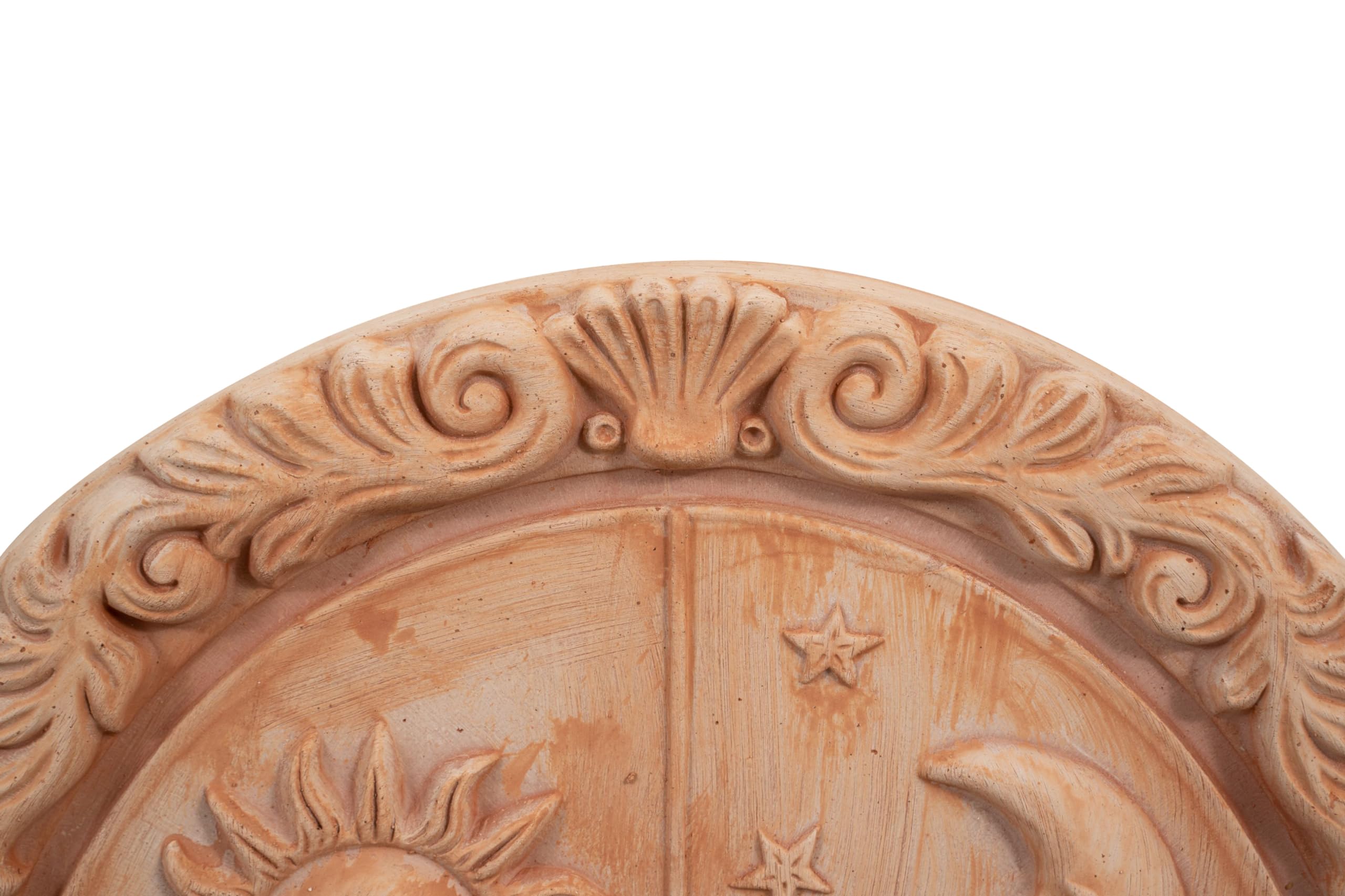 Biscottini Meridiana de terracota 53x6x53 Made in Italy – Paneles decorativos sol y luna – Decoraciones casa terracota cocina – Accesorios casa shabby – Reloj jardín – Brújula profesional
