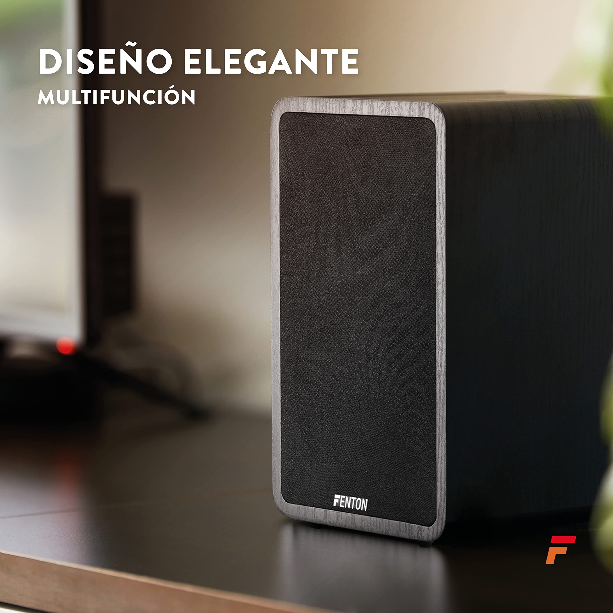 Fenton SHFB65 - Conjunto de Altavoces pasivos de estantería de 6,5 Pulgadas, 200 vatios, woofer de 6,5", Tweeter de 3", pies de Goma Antideslizantes, terminales de Tornillo, Ideal para HiFi estéreo