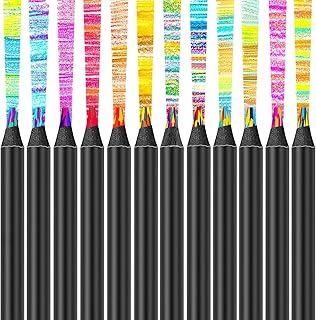 Maqhpu 12 Pieces Rainbow Pencils, Stocking Fillers Kids, Gifts for Teenage Girls, Colouring Pencils for Adults Kids, Drawing Pencils for Party Bags, Art Supplies Gifts for 4-12 Year Old Girls