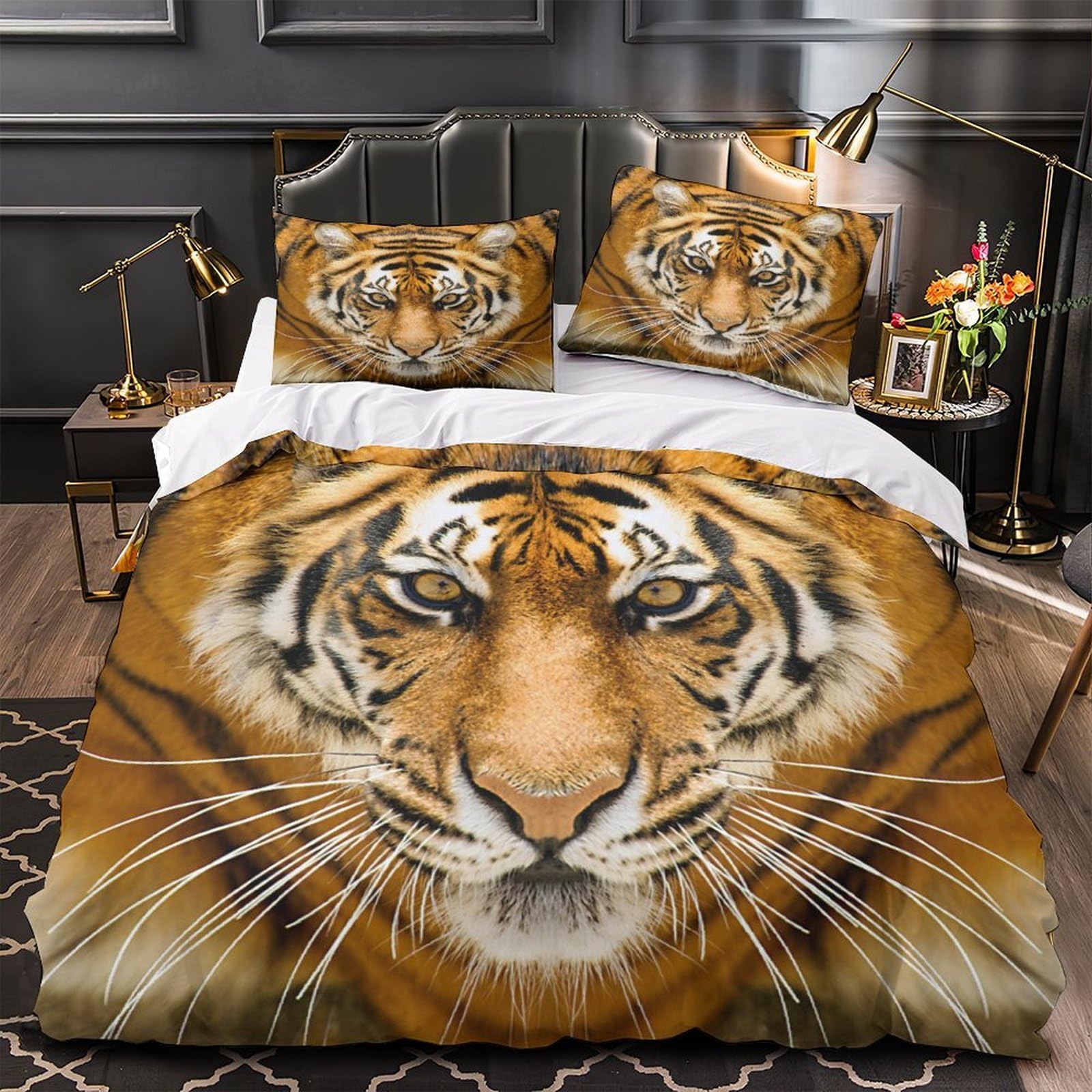 Housse de couette 3D effet coucher du soleil parure de lit microfibre résistante 260x220cm