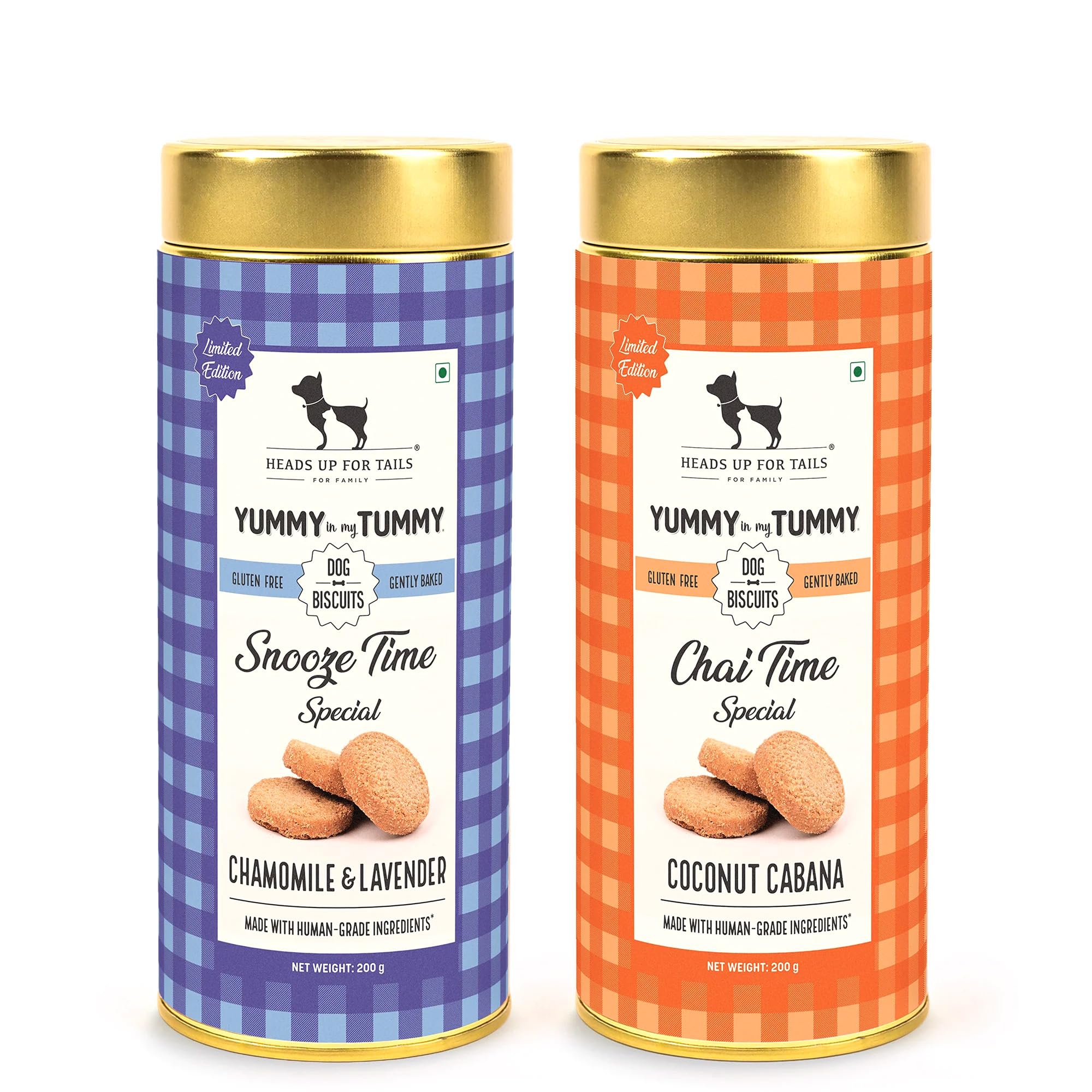 HUFT Yummy in My Tummy Snooze Time & Chai Time Gluten Free Dog Biscuits Combo - Pack of 2, 200g Each | Calming Gluten-Free Vegetarian Treats for Puppies & Adult Dogs | Crunchy & Healthy Snacks-image-40