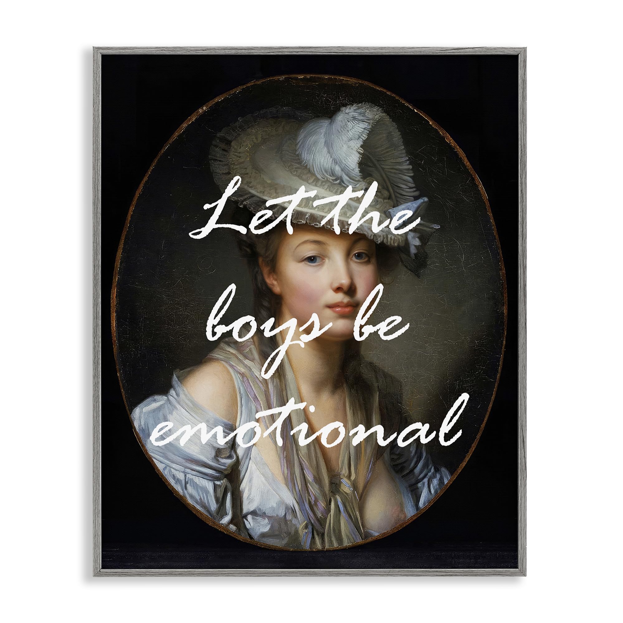 Stupell Industries 'Let The Boys Be Emotional', Framed Giclee Art, Gray, 16 x 20 Inches, Easy to Hang and Sturdy, Made in USA, by Tina LeCour
