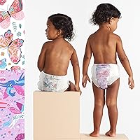 Vista 2 de The Honest Company Clean Conscious - Pantalones de entrenamiento para pieles sensibles, hipoalergénicos, sin fragancia, Magical Moments Butterfly