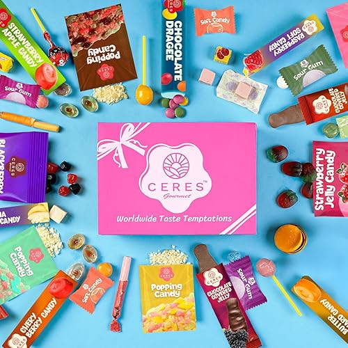 Miniatura 4 de Ceres Gourmet International Candy Box 40 piezas – Paquete variado de aperitivos de Halloween, surtido de dulces extranjeros y turcos, divertida caja