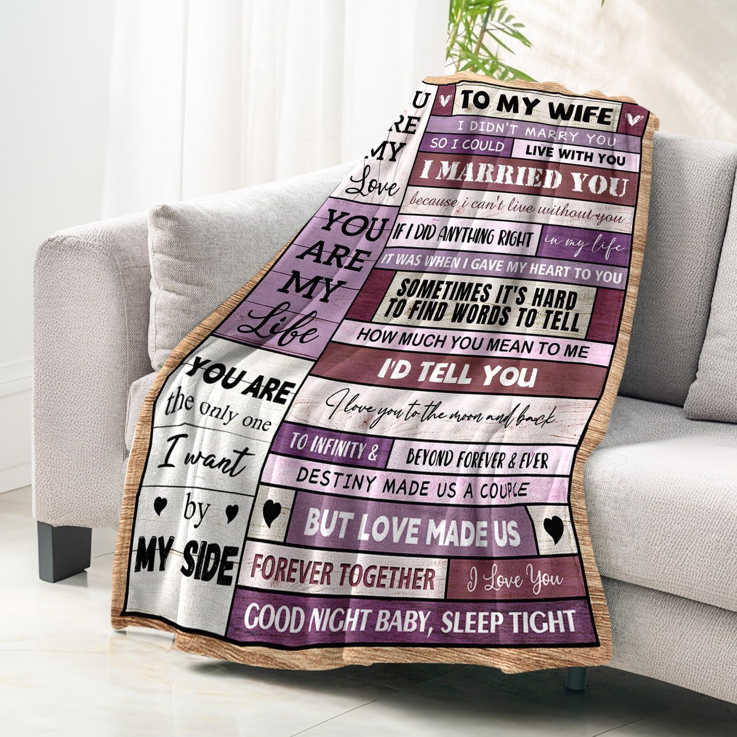 Wife Valentines Day Birthday Gifts Ideas - Wedding Anniversary Romantic Presents for Women Her - Mothers Day for Wife Her - Wifey Presents from Husband - to My Love Blanket 50"x60" - Image 7
