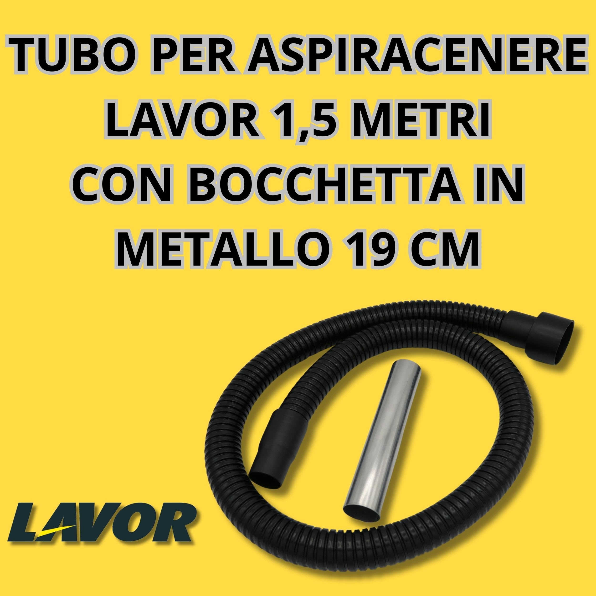Tubo Aspiracenere Lavor da 1.5m con Bocchetta Metallica - Flessibile, Nero, per Caminetti e Stufe