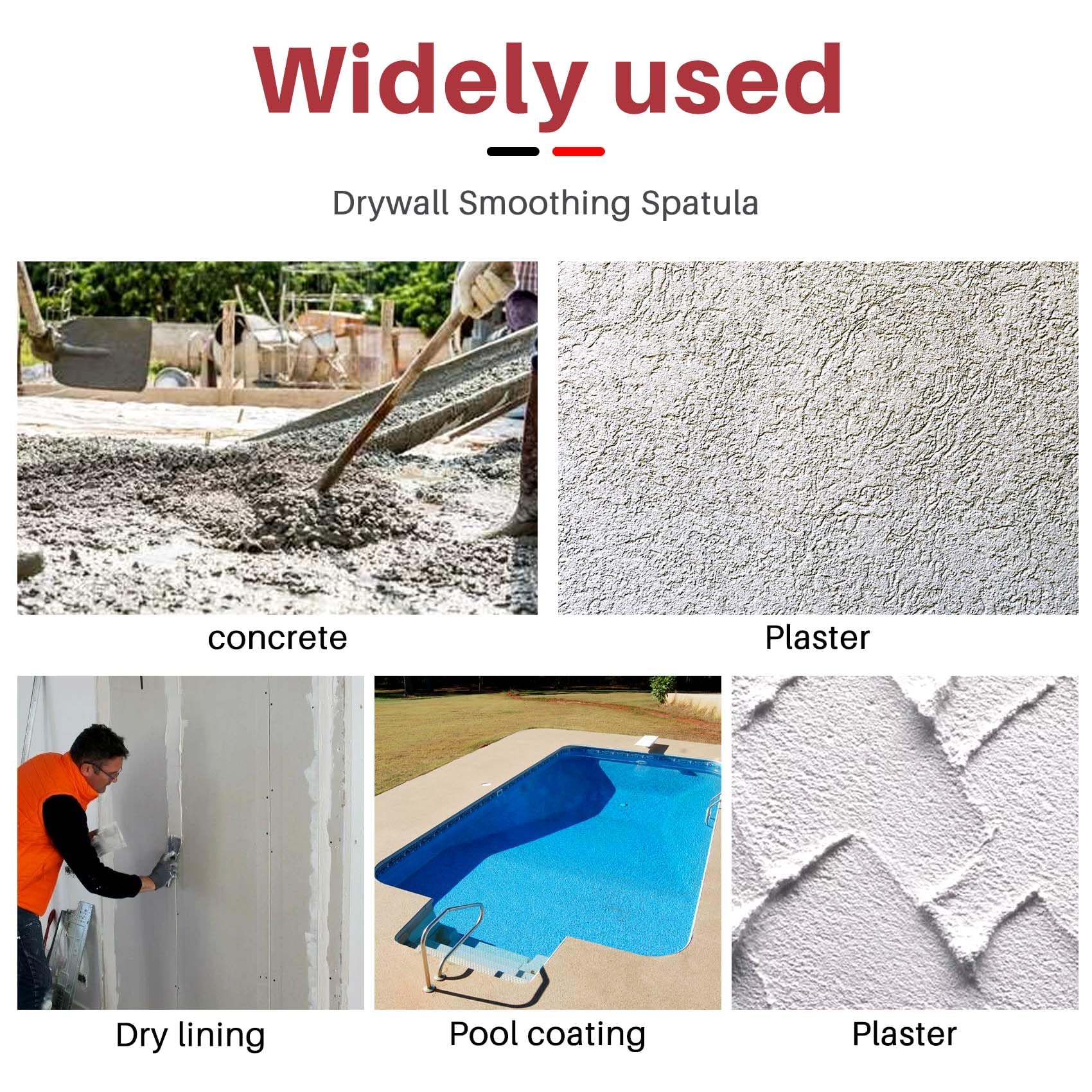 EspáTula de Alisado de Paneles de Yeso Herramientas de Enlucido de Pared de Cemento y HormigóN de 15,7 Pulgadas 40 Cm Herramienta de EspáTula de Acabado