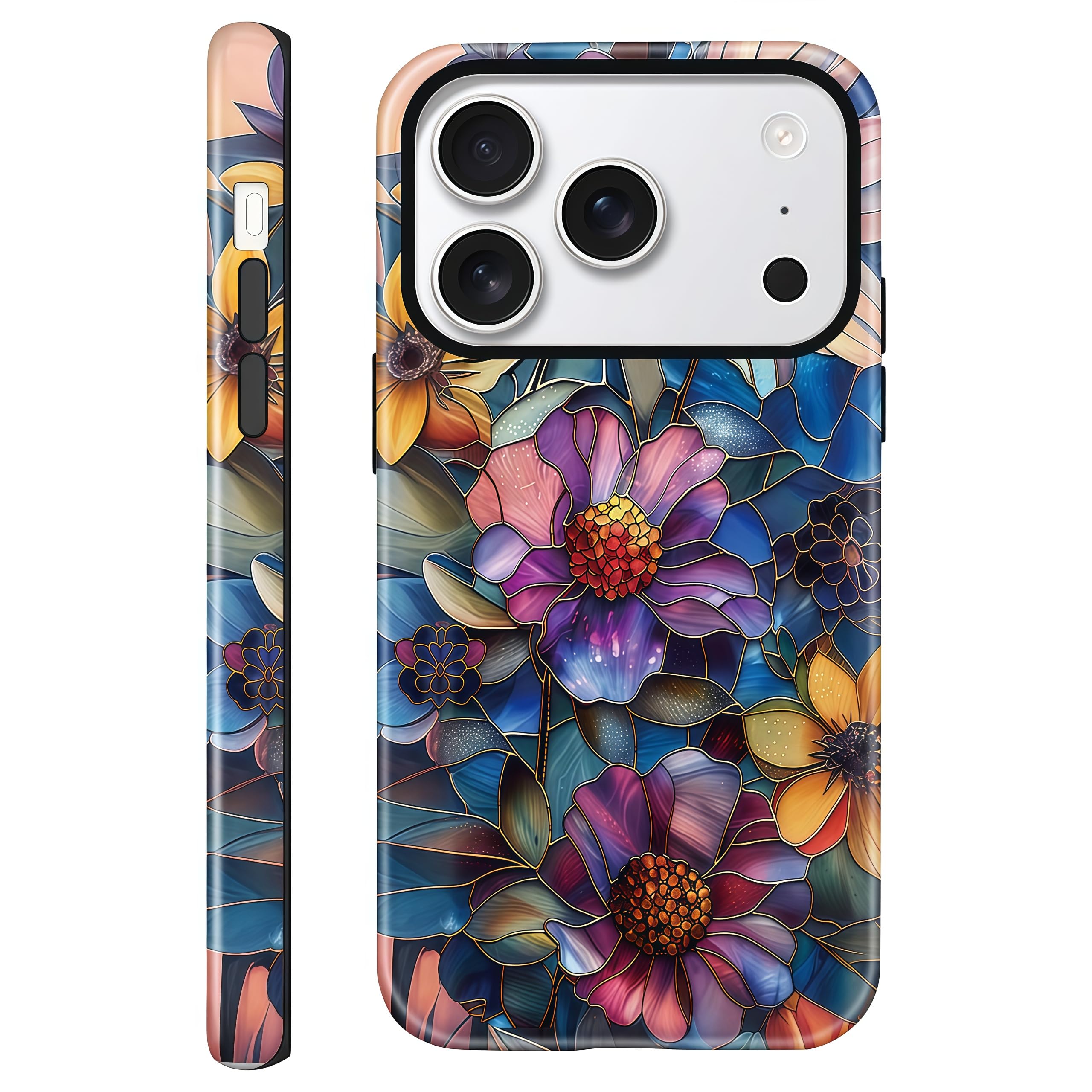 Coque iPhone 17 Pro Max anti-rayures aux fleurs vibrantes - 8