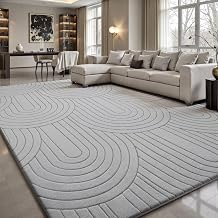 Sour Lemon Living Room Rug, 120 x 160 cm, Grey Washable Living Room Rug | Extra Large Bedroom Rugs Fluffy Carpets 3D Semicircle Pattern Area Short Pile Non-Slip Mat Nursery Rugs