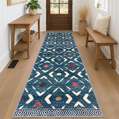 Miniatura 25 de KILOCOCO Tapete de entrada lavable a máquina, pequeño, para interior, súper suave, antideslizante, diseño geométrico, para cocina, dormitorio, Gris