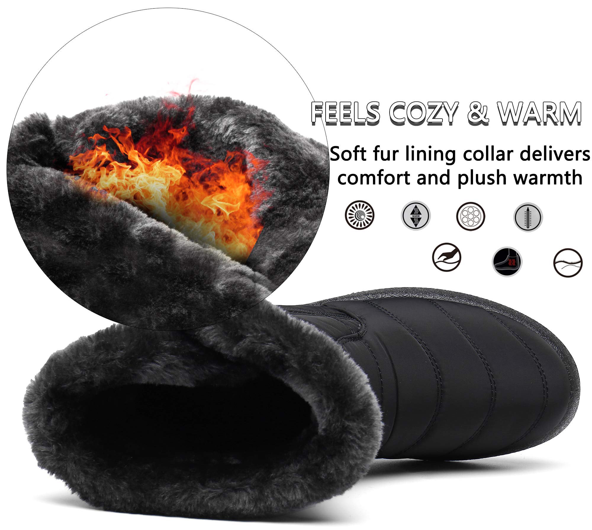 Gaatpot Stivali Donna Stivaletti Invernali Stivali da Neve Caldo Peluche Scarpe Impermeabili 36-43