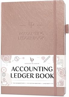Legend Accounting Ledger Book – Hardcover Bookkeeping Log for Small Business & Personal Use – Columnar Book – Money Expense Journal – Large Format 7x10″ (Rose Gold, Smaller Than A4 (7x10''))