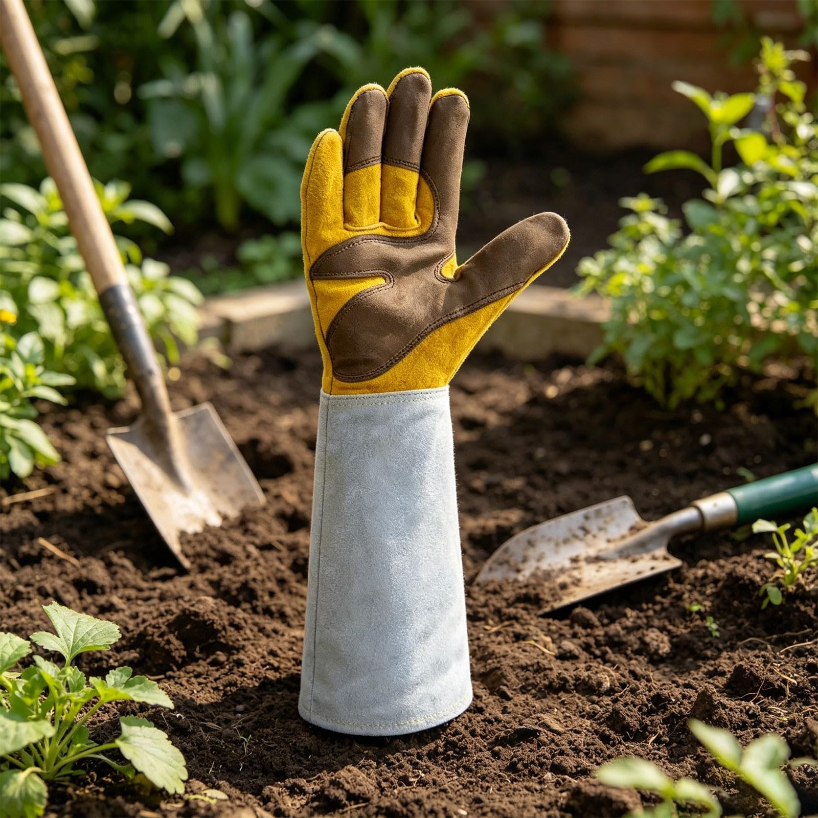 Gants de jardinage anti-poignets, en cuir de vachette imperméable, longs gants de protection pour travaux de cour, taille de rose, protection des animaux de compagnie, soudure, conception épaisse et