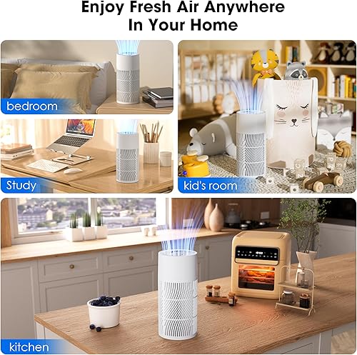Miniatura 9 de Nuwave Purificador de aire True HEPA H13 para dormitorios y habitaciones grandes de hasta 857 pies cuadrados, RPM 2025 nuevo y mejorado que elimina