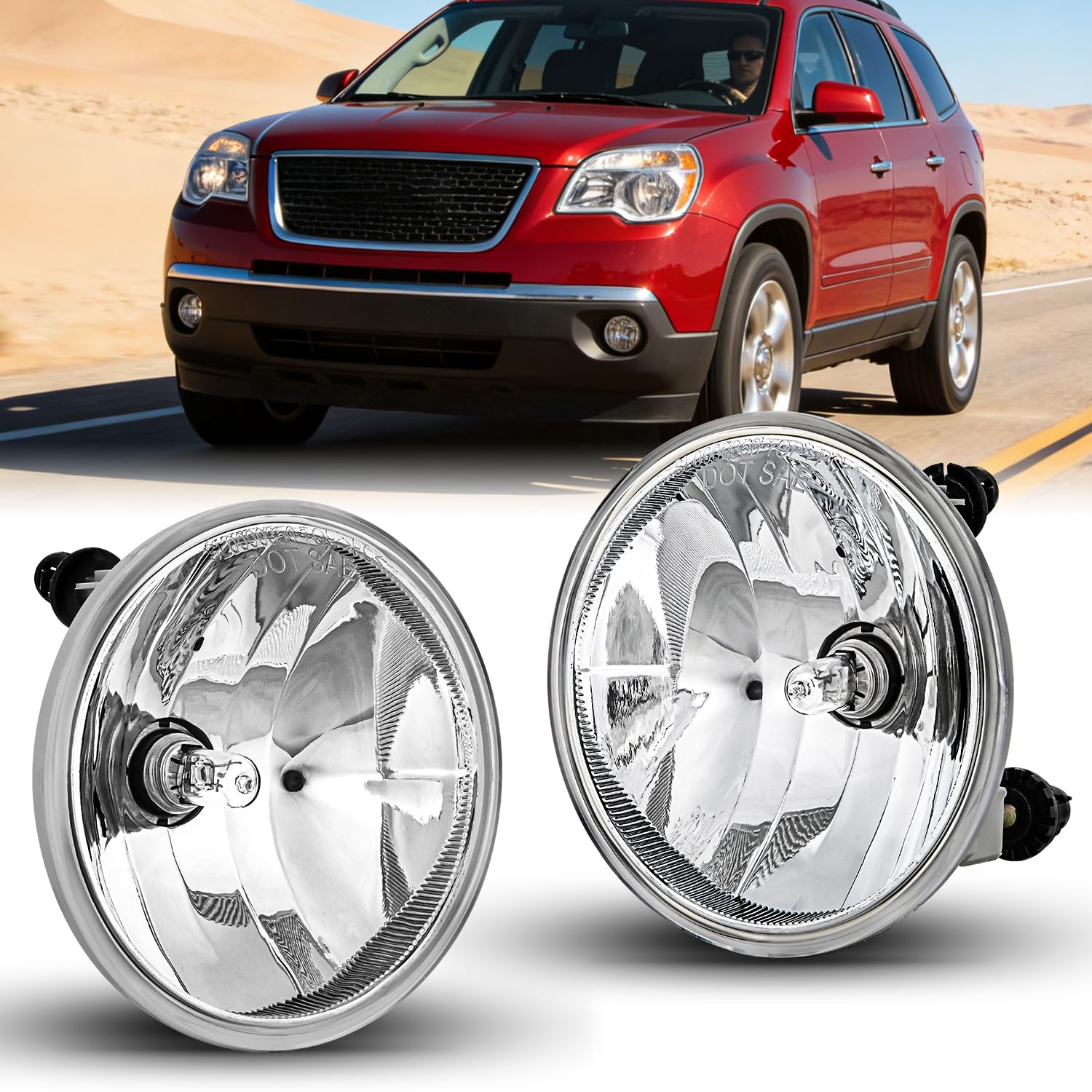 Nilight Fog Light Assembly Compatible with 2007 2008 2009 2010 2011 2012 2013 Chevy Avalanche Suburban Tahoe GMC Yukon Acadia Ford Mustang Pontiac 2015 2016 2017 Silverado Colorado H16 Bulbs