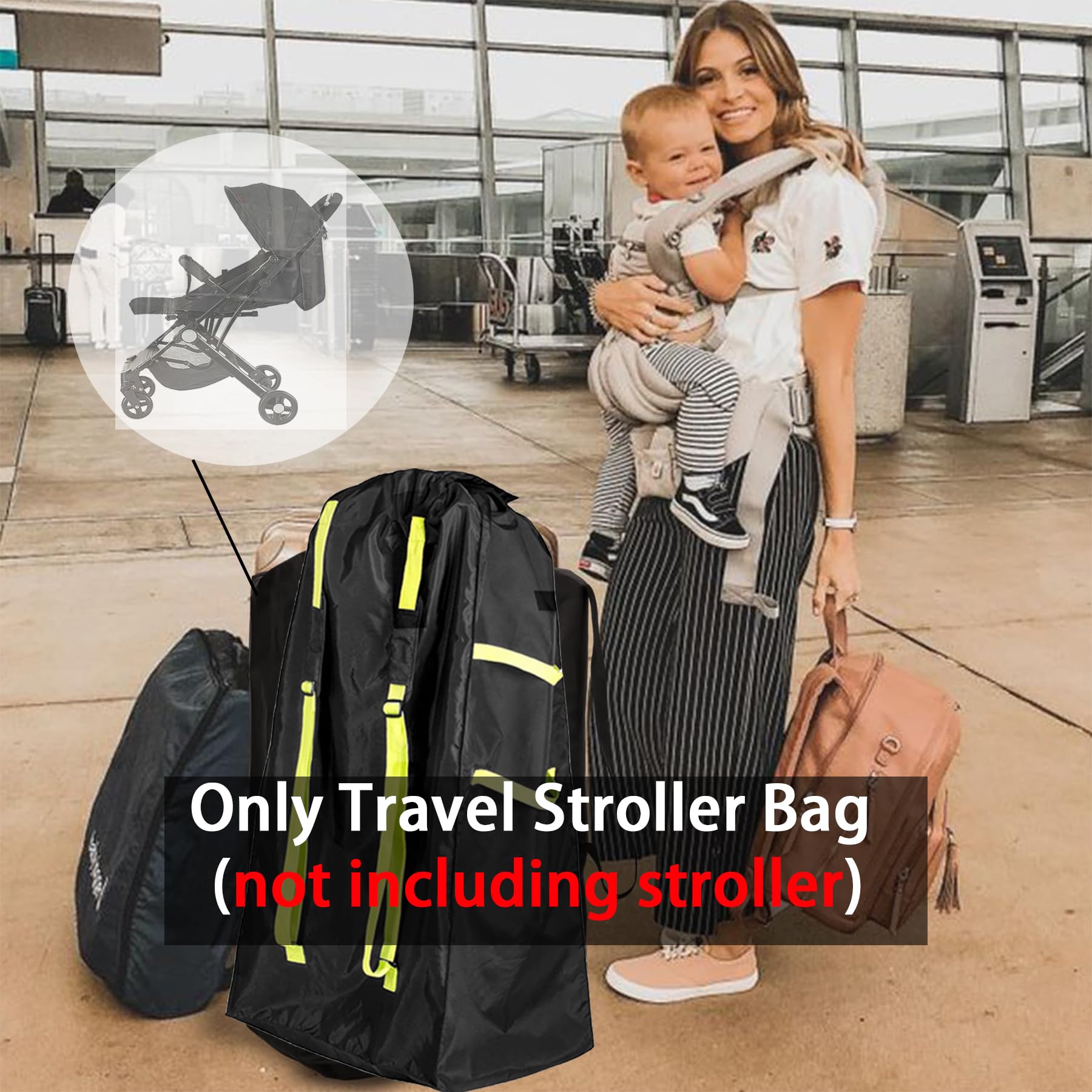 Travel Stroller Bag, Buggy Bag, Extra Large Airplane Pushchair - Image 3