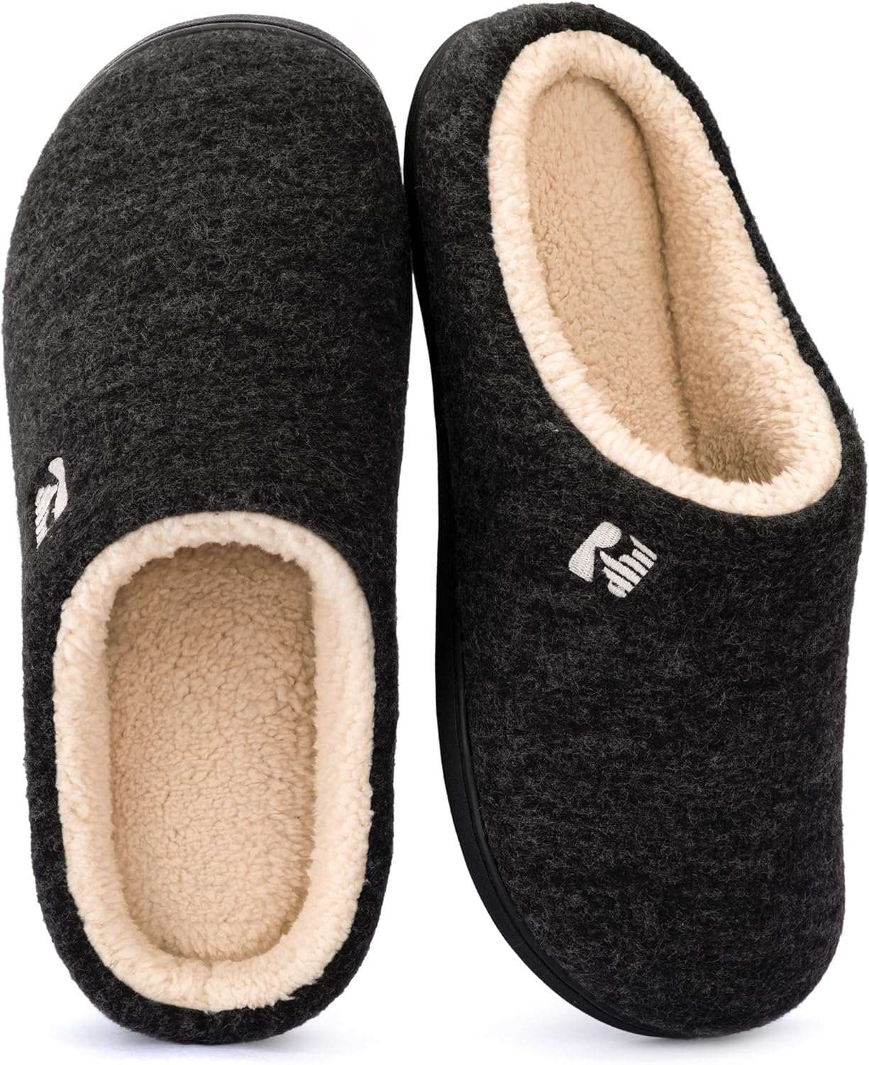 RockDove Men's Sherpa Lined Memory Foam Clog Slipper