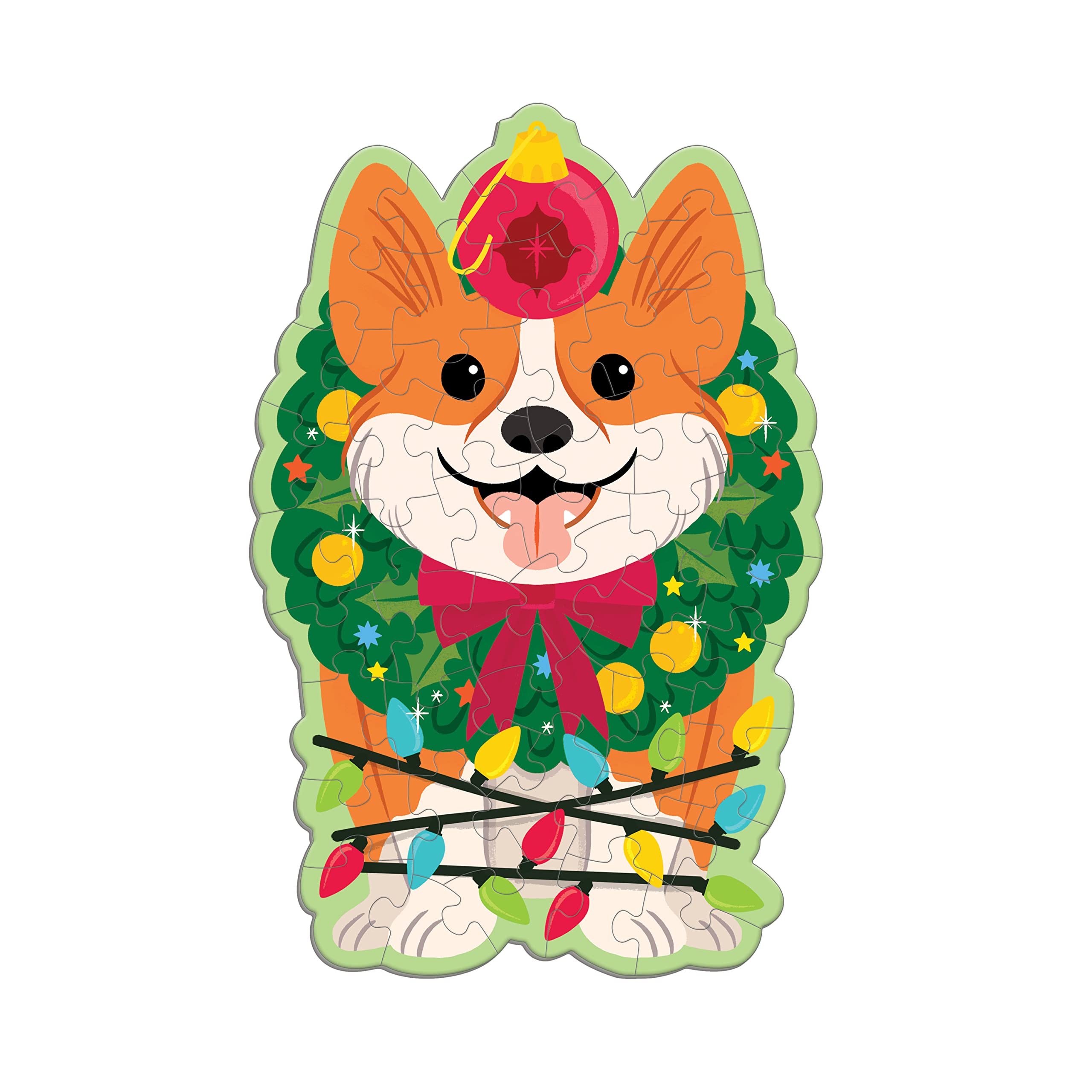 Mudpuppy Christmas Corgi - 48 Piece Mini Scratch & Sniff Puzzle with Colorful and Fun Illustrations of A Holiday Wreath Corgi and Scented Puzzle Pieces - Image 3