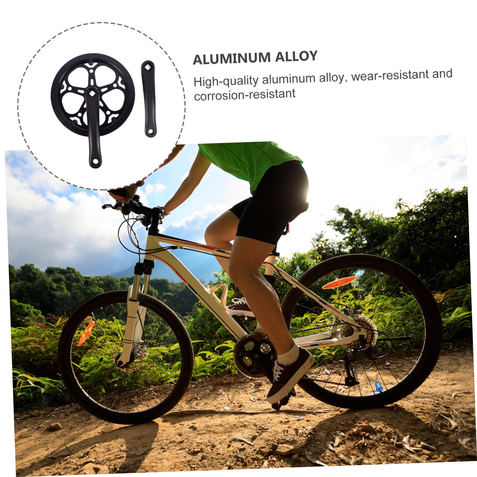 Beaupretty Guarnitura Singola Bici 170 Mm in Ferro 52 Denti Manovella Cava, Compatibile Bici Corsa e Mountain Bike a velocità Singola, Accessori di Ricambio per Trasmissione Biciclette
