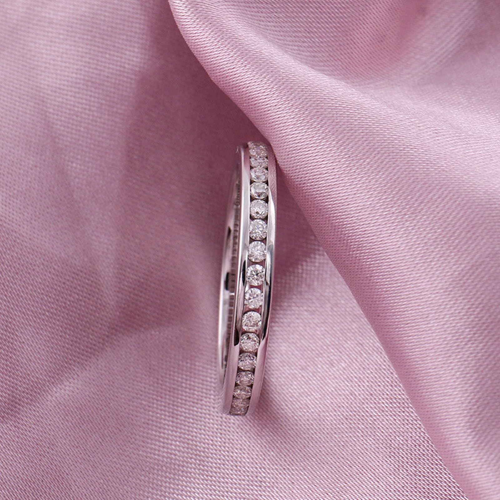 Beydodo Fedi nuziali 750 585 375 in vero oro da donna, con moissanite, anello di fidanzamento, fedi nuziali senza nichel, misura 50-62, 57 (18.1), metallo prezioso Gemma, Moissanite