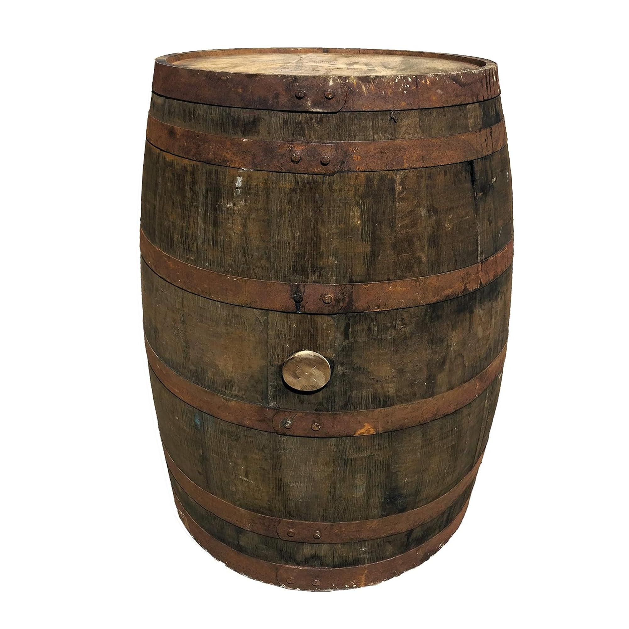Oak Whiskey Barrel - Reclaimed Scotch Barrels from Aging Whiskey, Home Decor & Gardens - Aged 20+ Years with Steel Bands & Rich Character from Scottish Distilleries - 40 Gallon