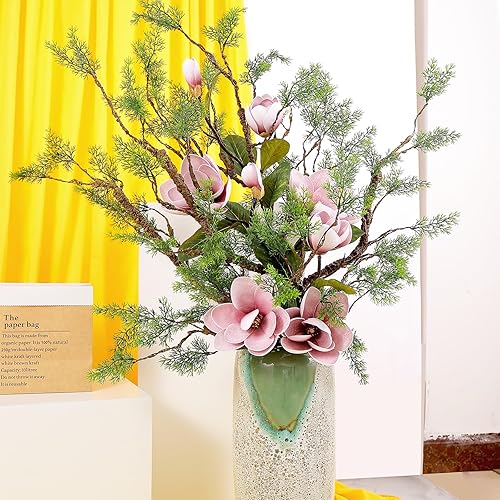 Miniatura 6 de Ramas artificiales de árbol de pino artificial de 40 pulgadas, ramitas verdes, ramas de liana, ramas de liana, para colgar en la pared, flores