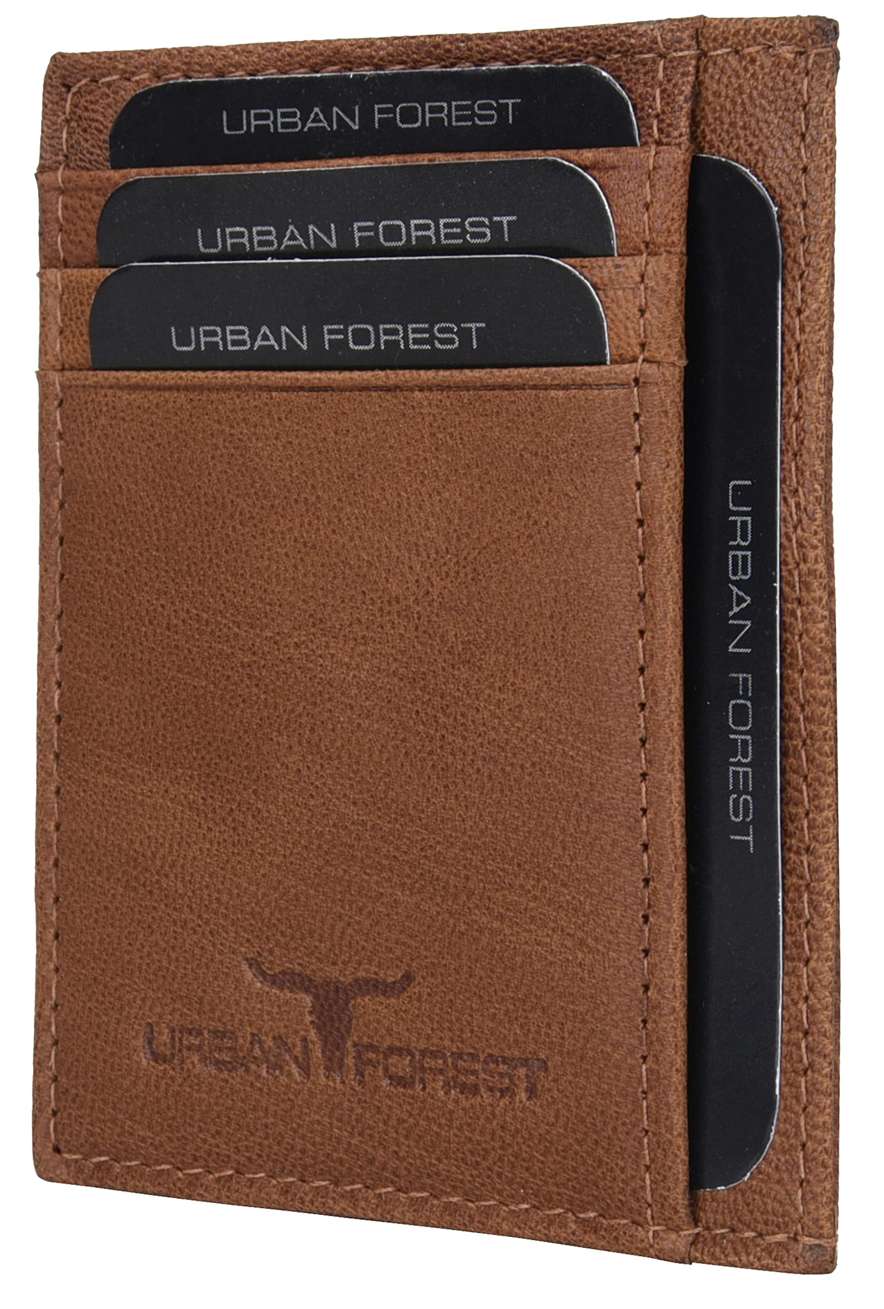 URBAN FOREST Cognac Chris Leather Card Case for Men
