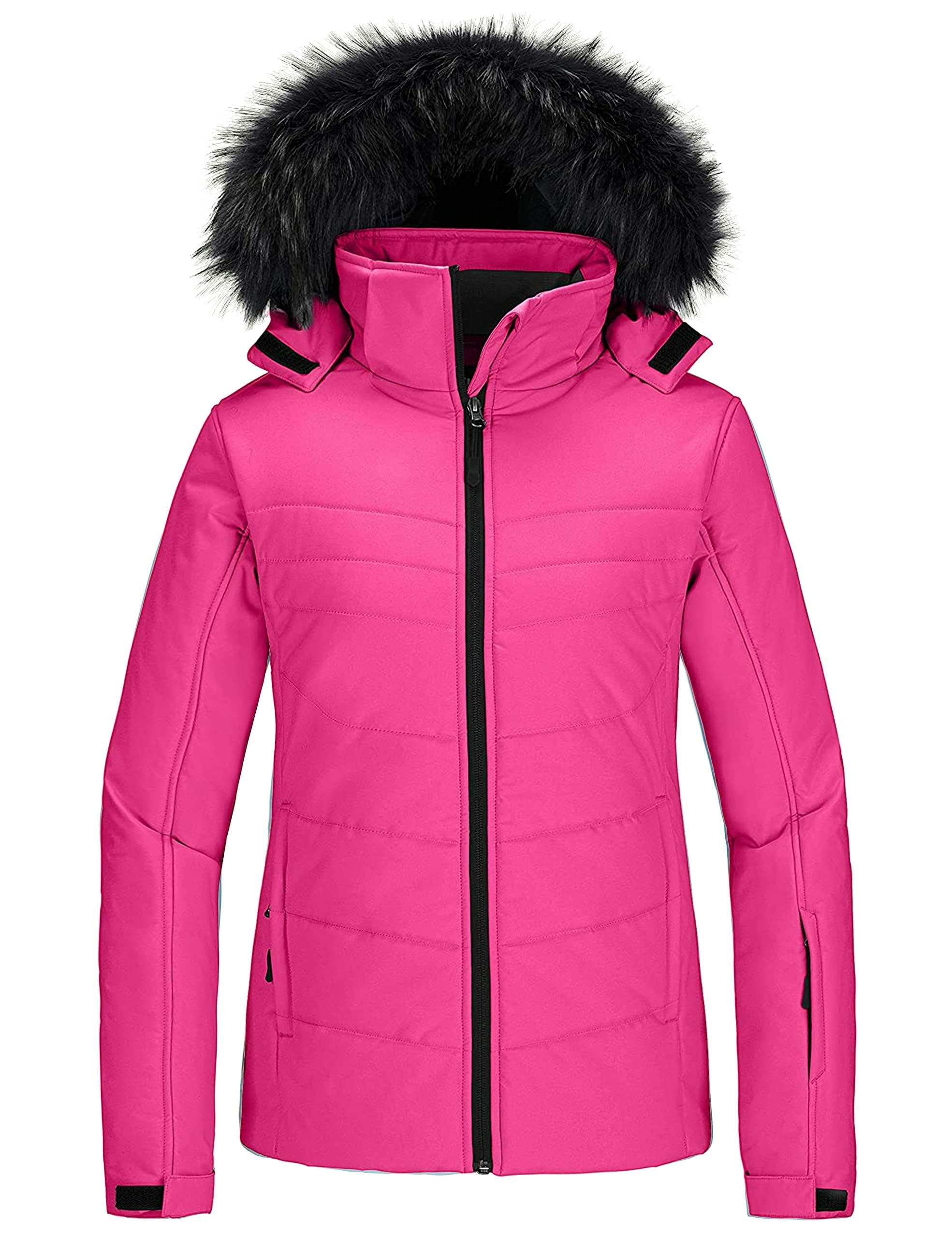 Women's Waterproof Ski Jacket Warm Puffer Jacket Thick Hooded Winter Coat