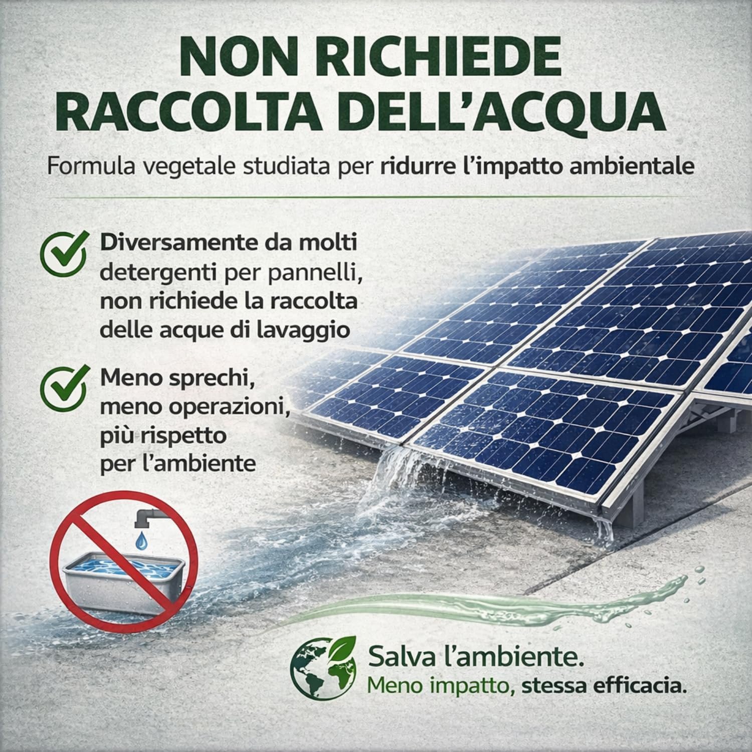 PIP Eco Pannel, Detergente Antistatico per Pannelli Fotovoltaici Pronto all'Uso 10 Litri, Made in Italy - Pulizia Pannelli Solari Vegetale ed Ecologico, Non Richiede Raccolta Acqua – Fino a 100 m²