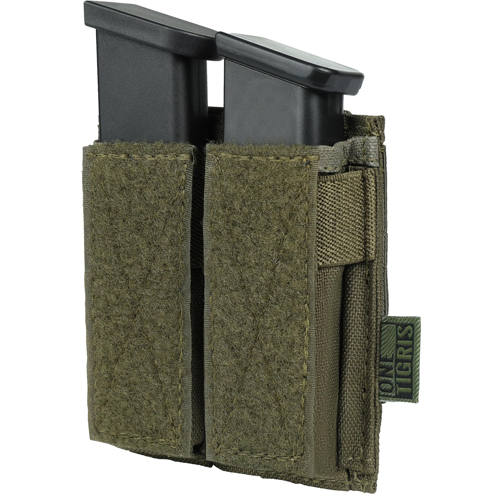 OneTigris Tactical Double Pistol Mag Pouch,Open-Top Molle Mag Pouch for 9mm Glock M4/M16/AR/AK, Magazine Pouch with Quick Release Insert