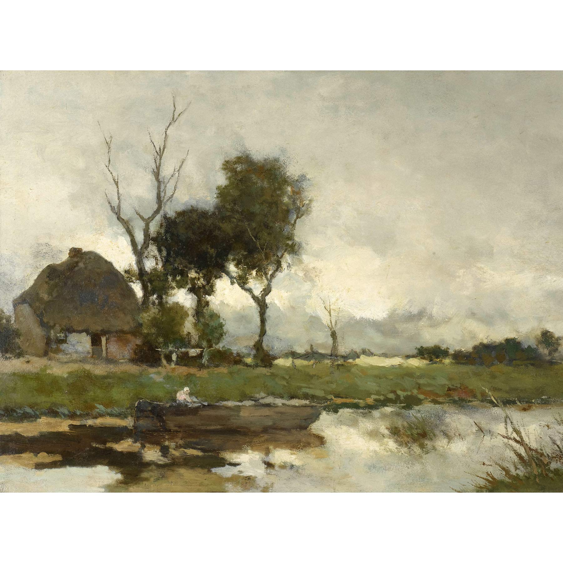 Artery8 Weissenbruch Autumn Landscape Cottage Painting Large Wall Art Poster Print Thick Paper 18X24 Inch