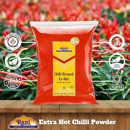 Vista 53 de Rani Extra Hot Chilli Powder Indio Spice 80oz (5 libras) 5.0 lbs tarro de PET a granel ~ Todo natural Sin color añadido Apto para gluten