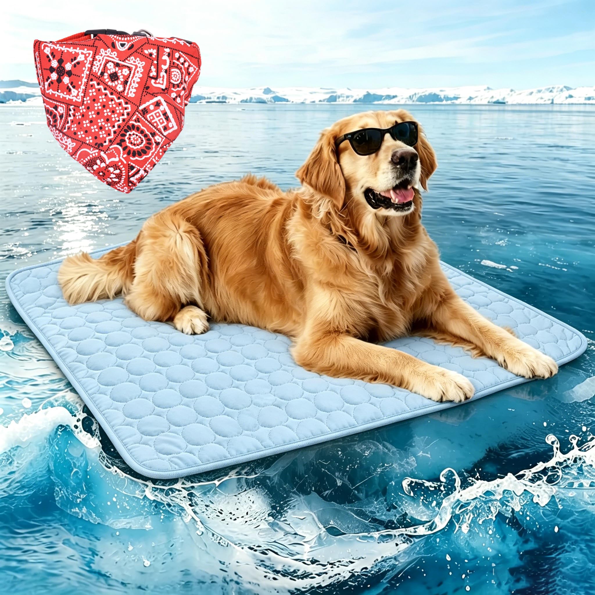 HOPASRISEE 2026 New Chewlax Dog Cooling Mat, Cotton Double-Sided Self Cooling Pad - No Gel Safe Chew Resistant, Breathable, Proof Pet Cool Bed for Crate Sofa Car Floor Outdoor Summer (#2,M(60X50cm))