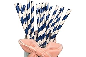 Elevate Your Gatherings with Blue Striped Paper Straws: The Navy Hues of Coastal Elegance