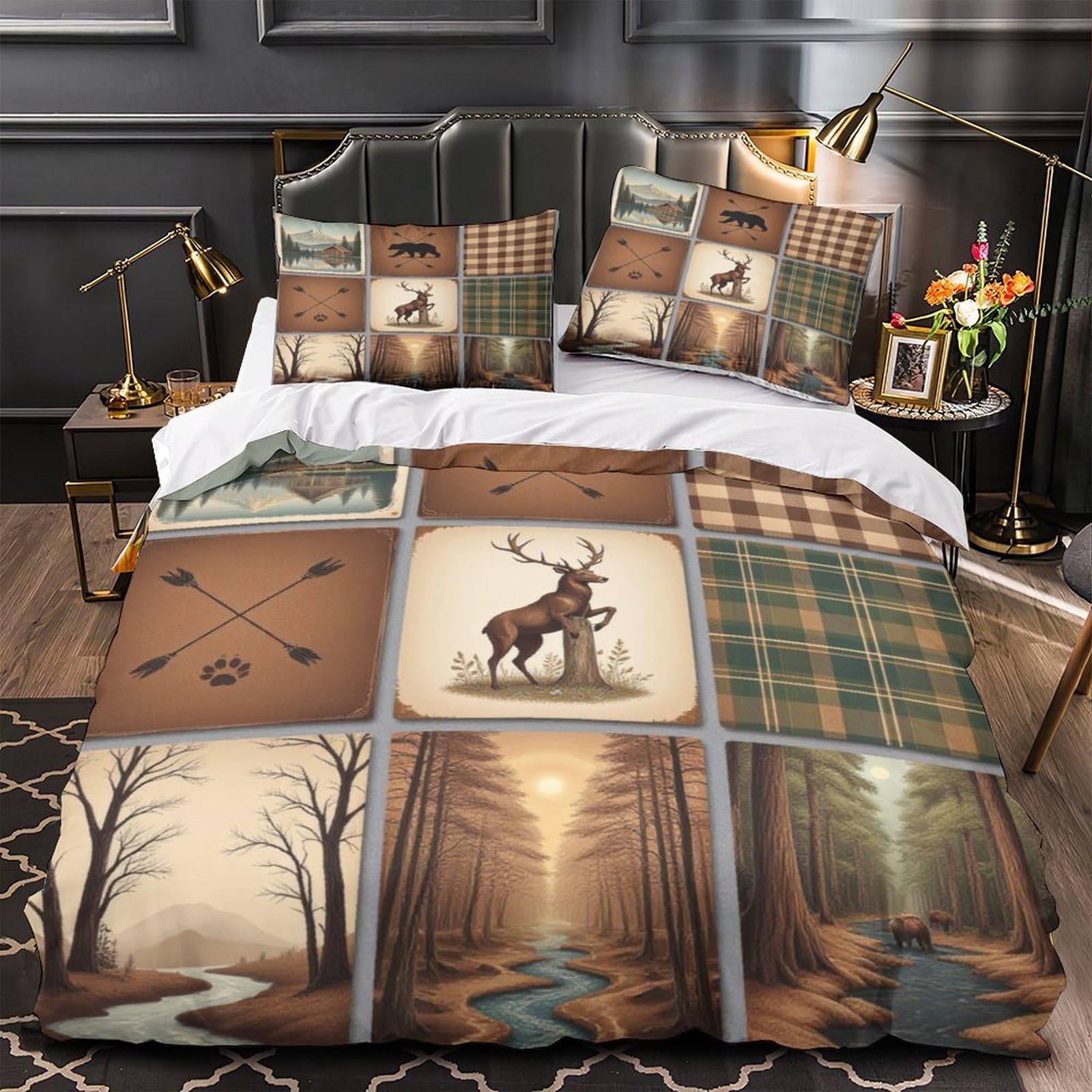 Housse de couette ours de la forêt pour une ambiance chalet de montagne chaleureuse en hiver