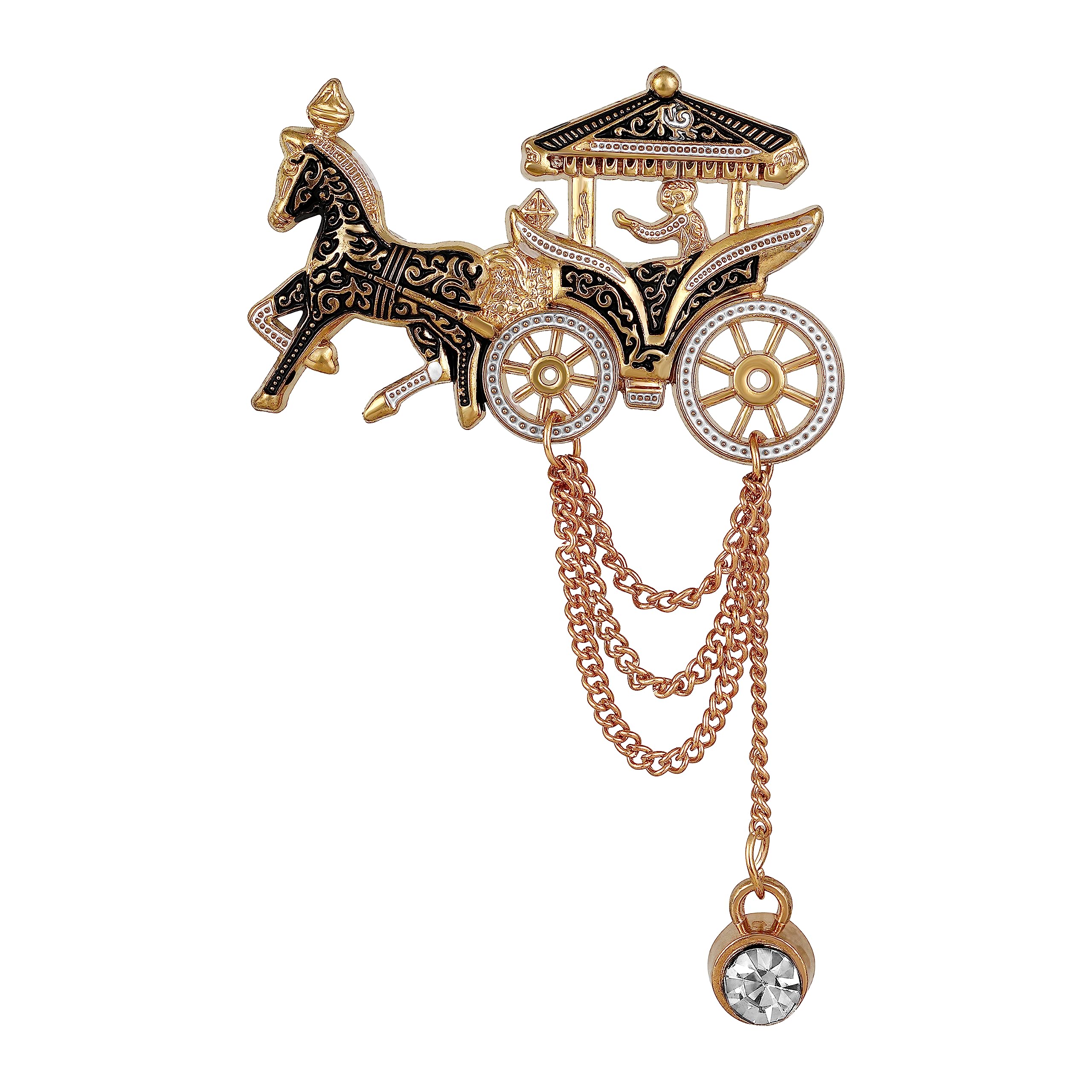Adorn Horse Chariot Shaped Layered Chain Brooch for Men B1775-FBA (B07Y23CCZT) Amazon Price History, Amazon Price Tracker
