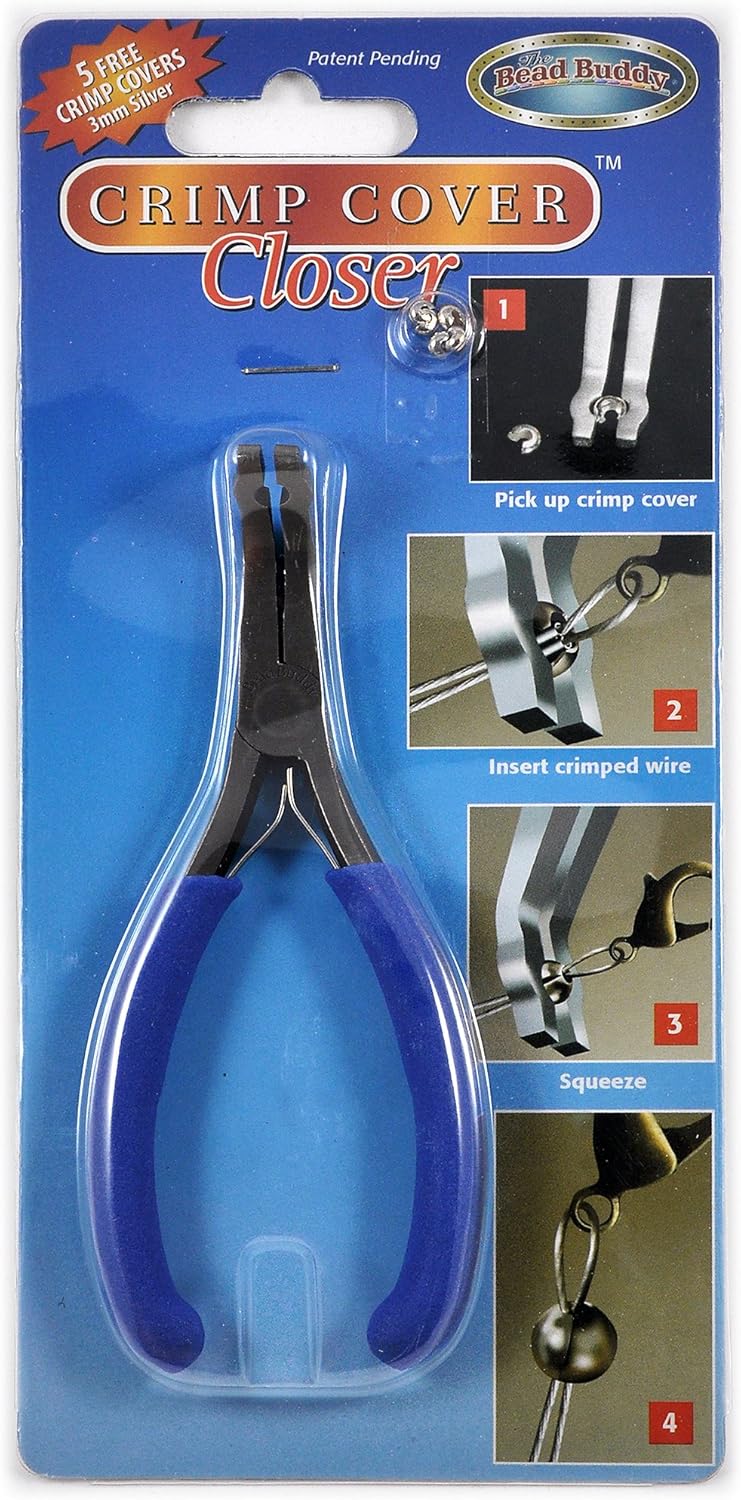 Bead Buddy Jewelry Crimping Pliers - Professional Crimp Cover Closer Tool for Jewelry Making and Beading Projects