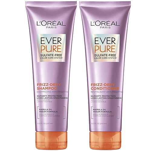 LOreal Paris EverPure Frizz Defy - Kit de champú y acondicionador para cabello tratado con color 85 onzas cada uno juego de 2