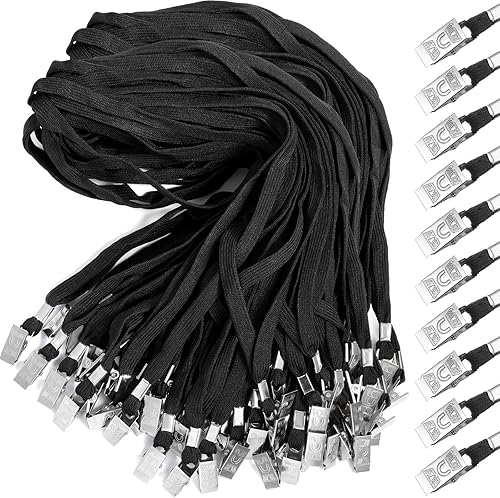 Cordones a granel con clip para cuello plano con gancho giratorio para tarjetas de identificación