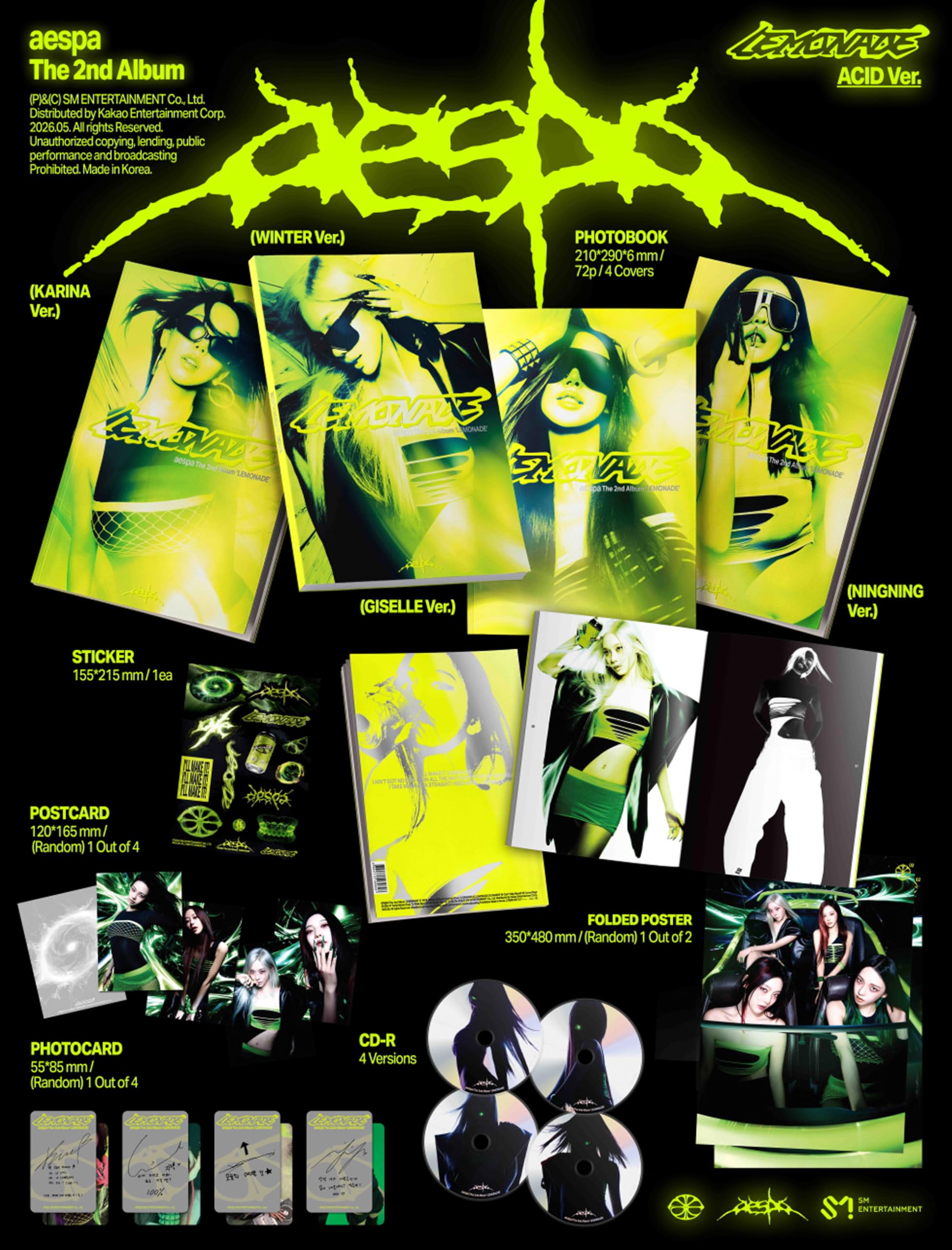aespa Lemonade CAN ver. 3人セット　アルバム カリナ Amazon.co.jp: aespa LEMONADE 2nd Full Album (ACID - KARINA Ver
