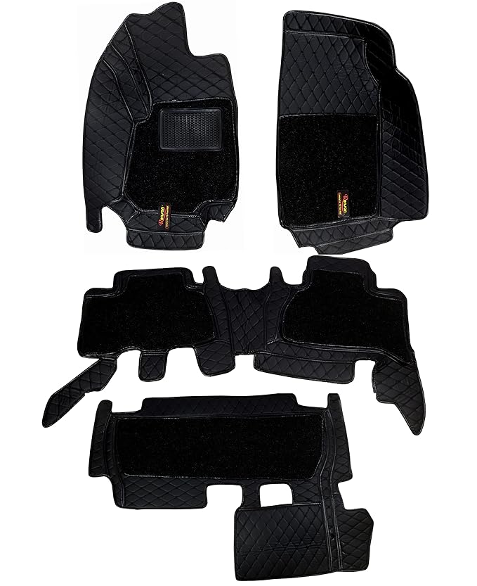 RENSAN 7D Floor Mat for Scorpio N 2022,7 Seater All Variants Black with