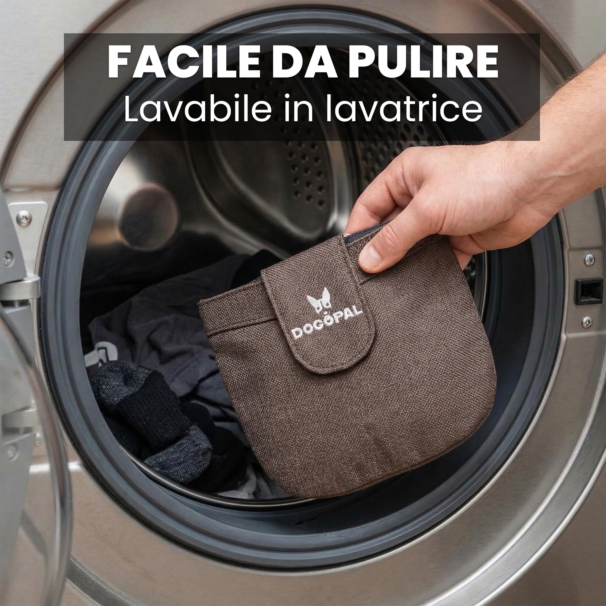 DOGOPAL Porta Premietti per Cani con Chiusura Magnetica, Porta Snack da Tasca per Addestramento, Sacchetto Porta Crocchette Compatto per Passeggiate (Rosa)