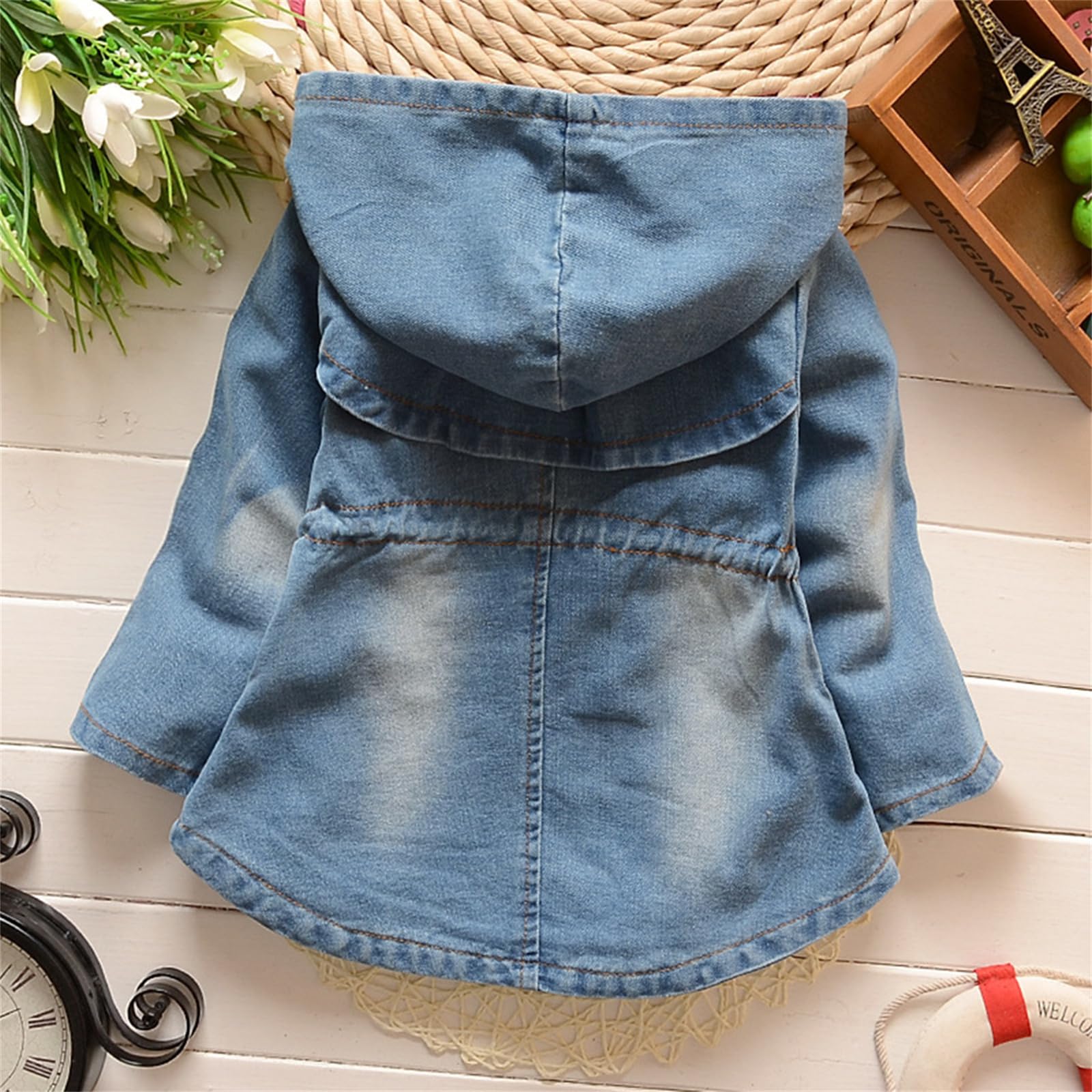 HYYSXBW Baby Girls Coat Denim Jackets Clothes Casco Infants Outerwear Girl Hoody Cardigan Trench Coat