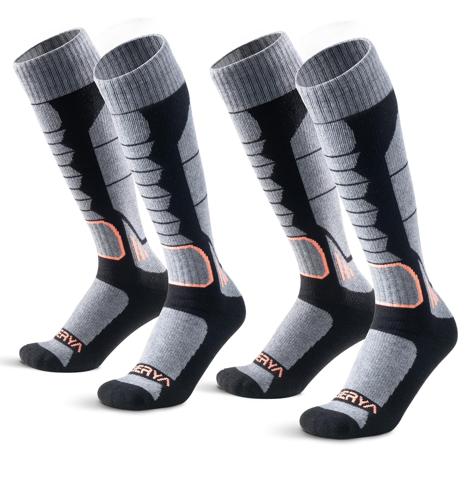 Chaussettes de Ski Homme - Chaussettes de Ski en Mérinos,Respirantes et Confortables,Idéales pour Ski,Snowboard et Sports d'Hiver