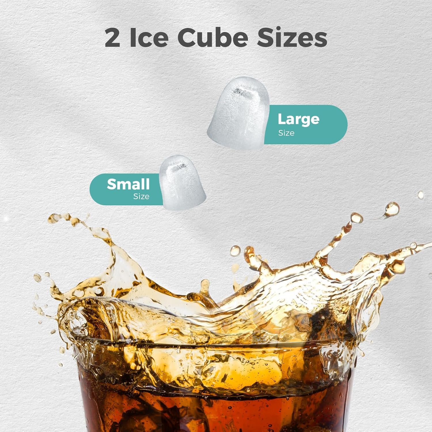 Crzoe Ice Makers Countertop With Carry Handle,26lbs/Day,9 Cubes Ready In 6 Mins,2 Sizes Of Bullet Ice,Self-Cleaning Function,Ideal For Home(Black) on Fridge.com - View 5