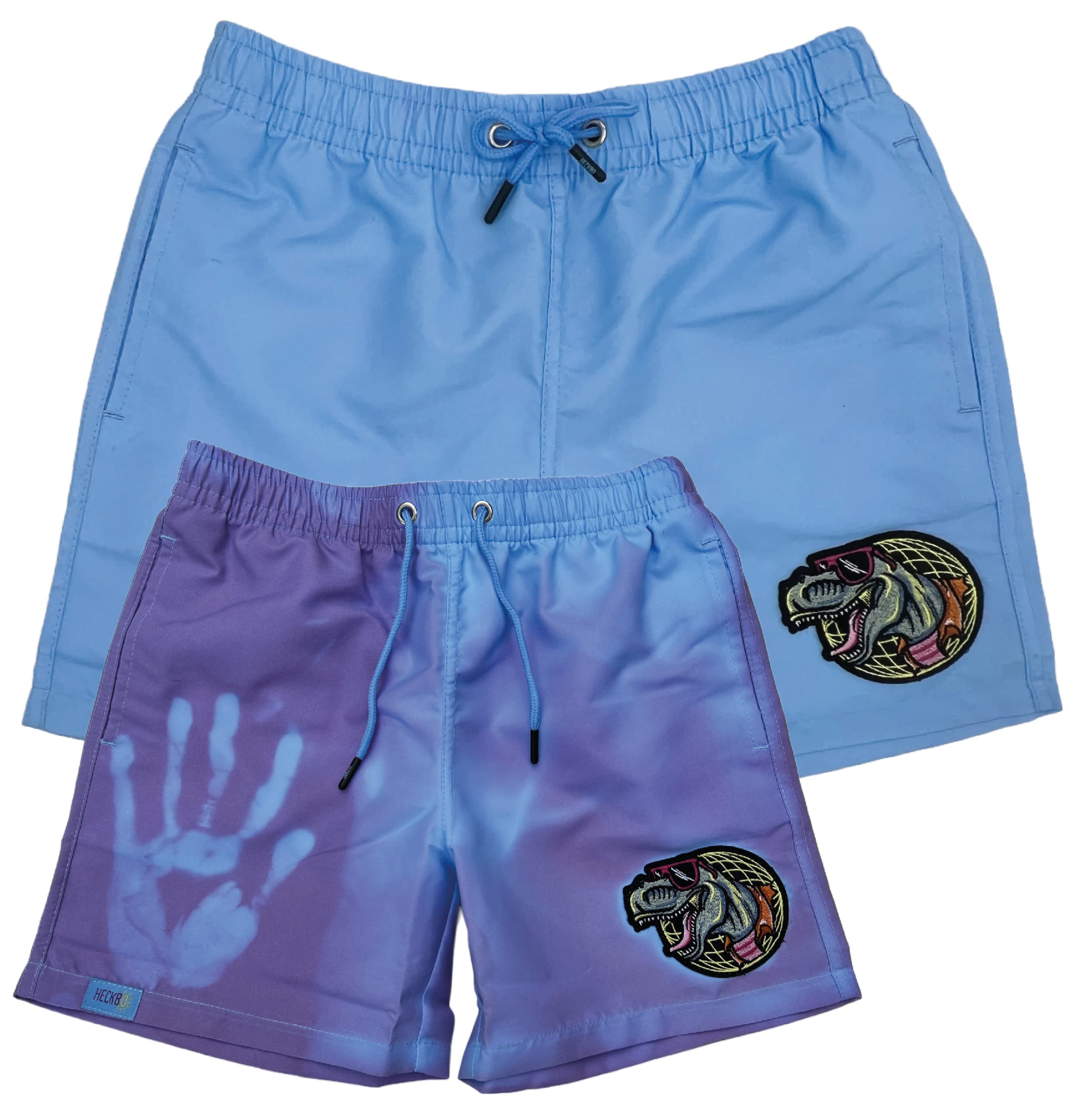 HECKBO Magica Costume da Bagno Che Cambia Colore per Ragazzi - Dinosauri Dino - Cambia Colore a 30° - 3 Diverse Taglie - 3-7 Anni