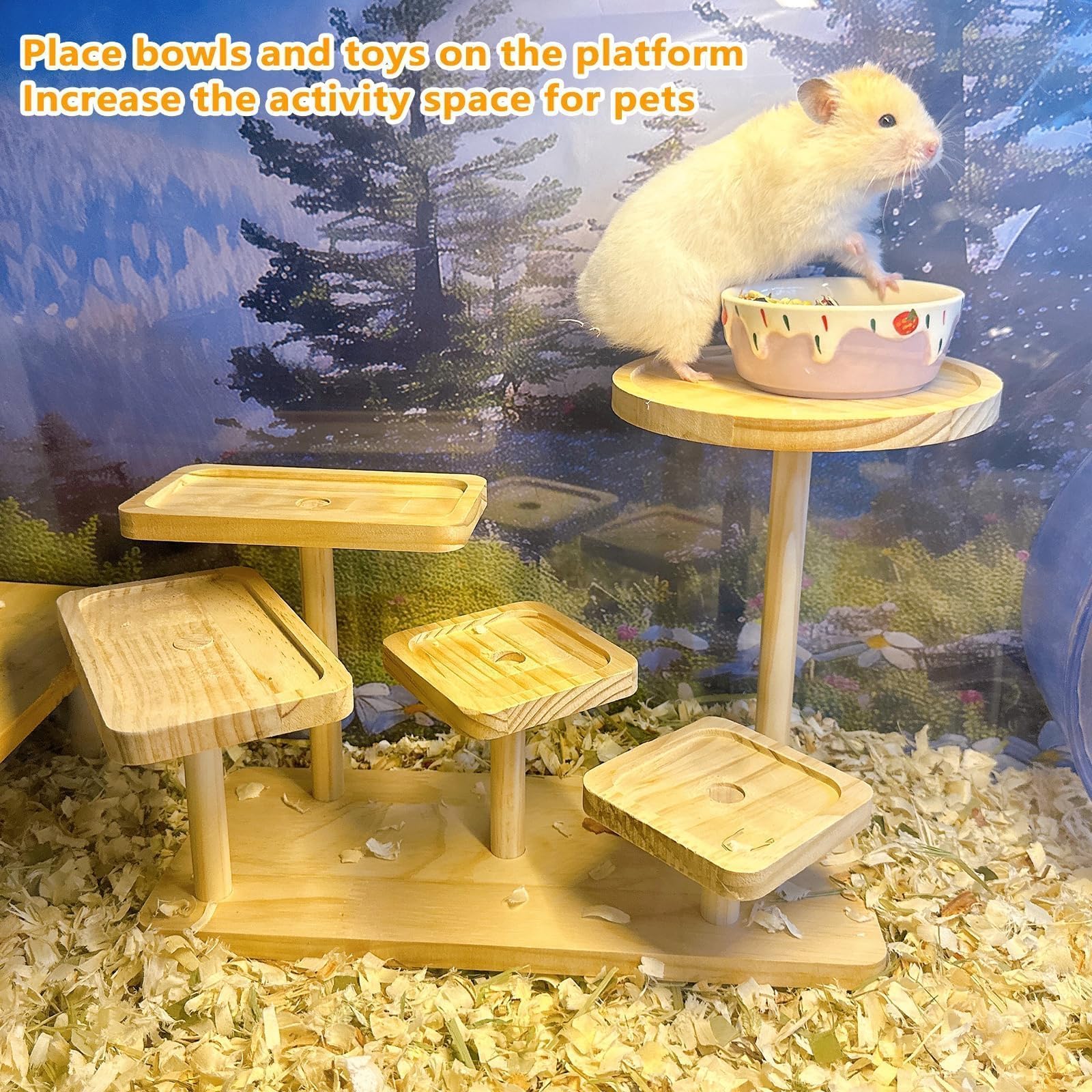 Snapklik.com : Hamster Climbing Toy Ledge Wooden Gerbil Playground ...