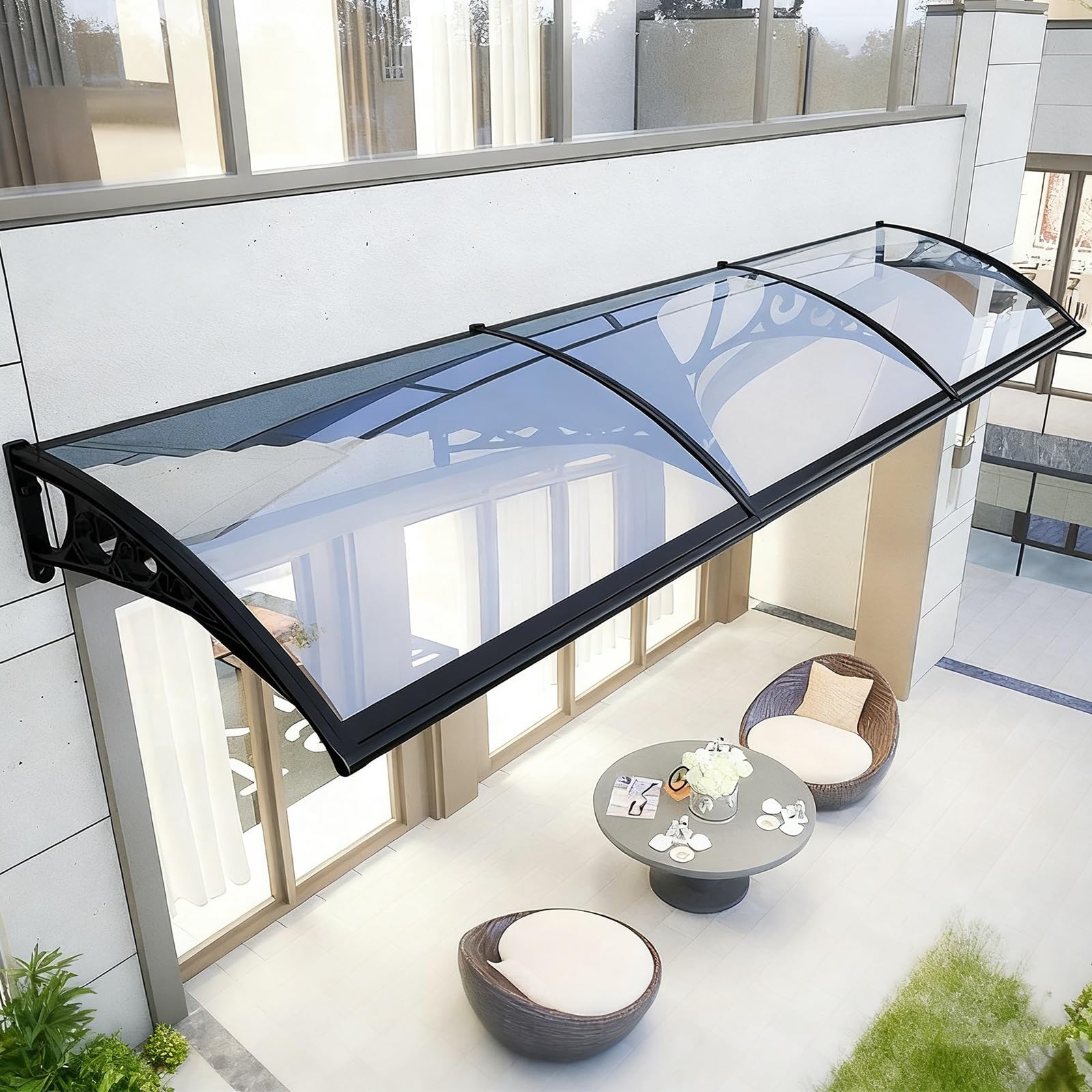 Auvent de fenêtre anti-UV et polycarbonate haute résistance pour bloquer la pluie