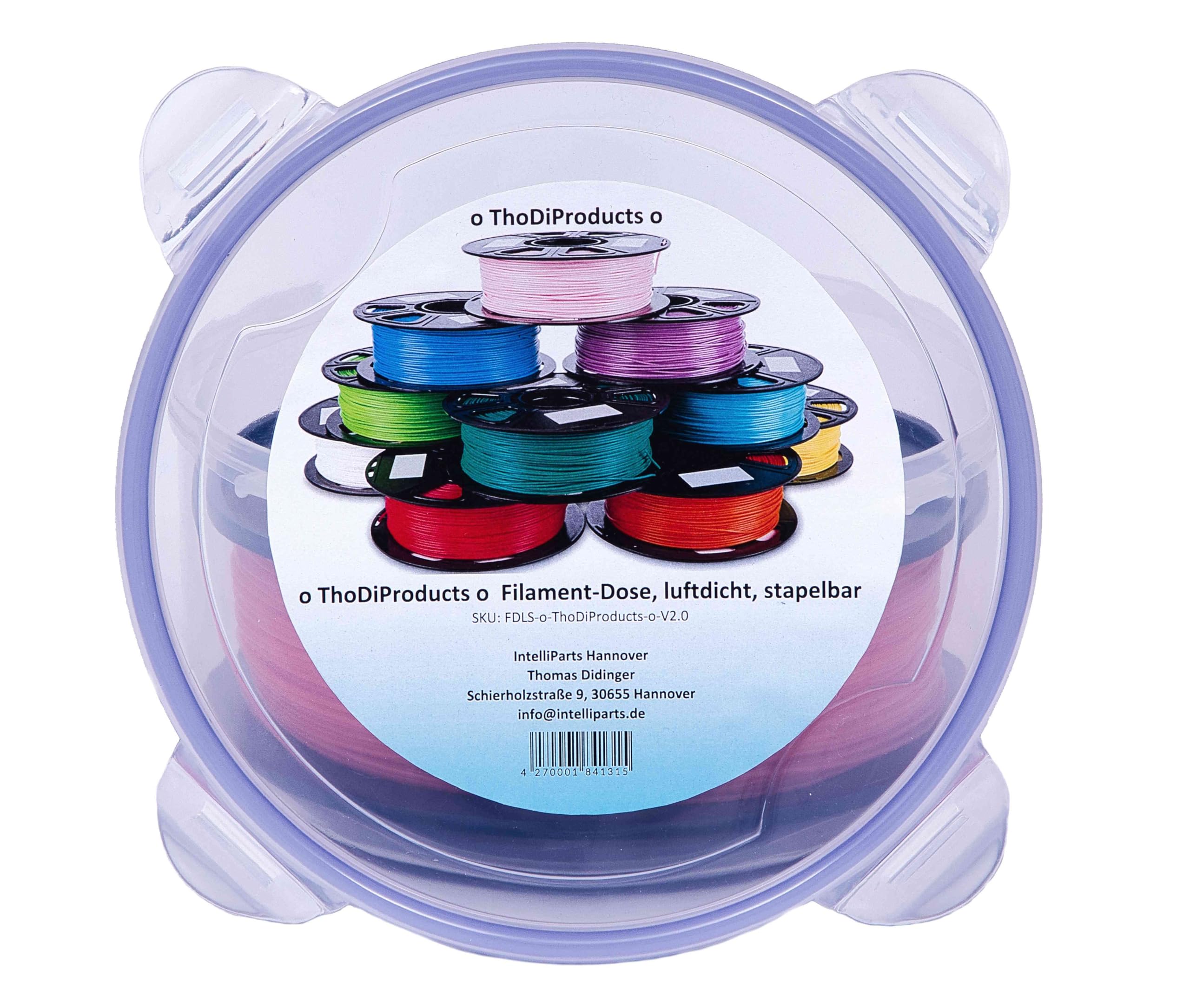 o ThoDiProducts o Filament Dose, luftdicht, stapelbar. Runde Trockenbox in  Premiumqualitt fr die Lagerung blicher Filamentrollen bis 1kg fr  3D-Drucker (1 Stck) : Amazon.de: Gewerbe, Industrie & Wissenschaft
