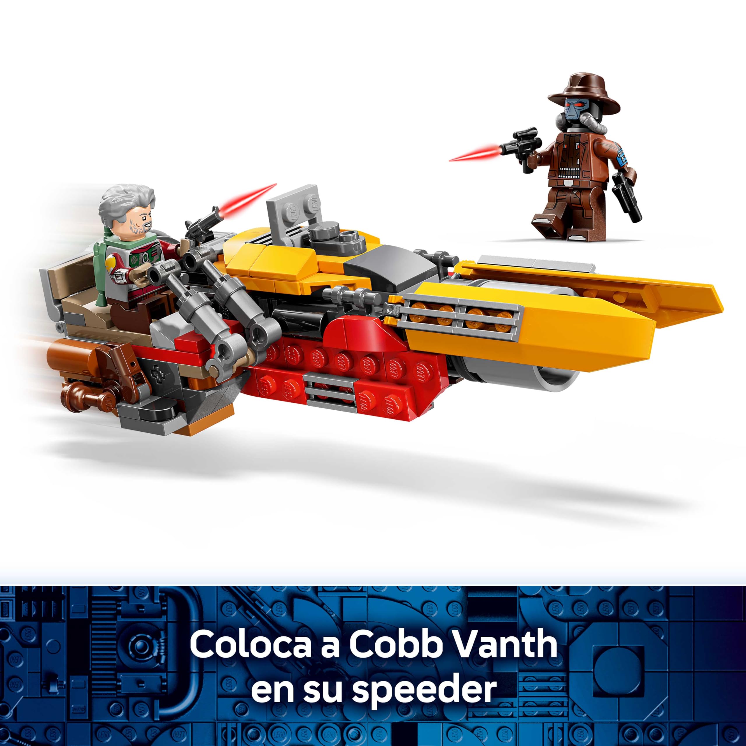 LEGO Star Wars 75437 Speeder de Cobb Vanth - Moto de Juguete con Minifiguras de Cobb Vanth y Cad Bane con Blásters y Mochila Propulsora - Regalo para Niños de 7+ Años y Fans de The Mandalorian — view 3